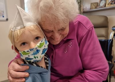 Maxwell and his Nanna Helen 5 at hospital visit