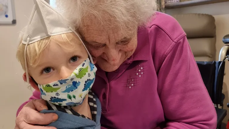 Maxwell and his Nanna Helen 5 at hospital visit