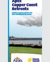 Apex Copper Coast Retreats brochure cover with coastal landscape and logos.