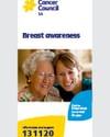 Cancer Council SA breast awareness banner; two people smiling, yellow helpline 13 11 20.