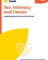 Orange and white booklet about sex, intimacy and cancer