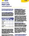Australian health information poster about hair loss, with text sections, a chart, and logos.