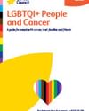 Cover of Cancer Council guide: LGBTQ+ People and Cancer, with a rainbow-striped heart.