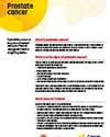 Poster about prostate cancer with a yellow circle label and logos at the bottom.
