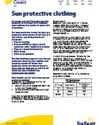 Sun protective clothing information label with bullet points and SunSmart logo.