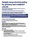 Document: Sun protection policy for primary and combined schools with headings and bullet points.