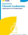 Blue Cancer Council cover: Understanding Chronic Leukaemia with a yellow curved graphic.