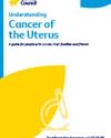 Pamphlet cover for Cancer Council: Understanding Cancer of the Uterus, header and yellow graphic.