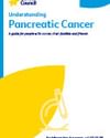 Cancer Council: Understanding Pancreatic Cancer with blue header and yellow bicycle silhouette.