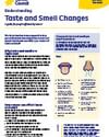 Infographic about taste and smell changes with tips and icons.