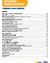 Page from a nicotine replacement therapy guide with an orange header and a table of contents.