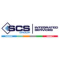 Logo for SCS Integrated Services featuring a blue geometric mark and text with a red accent bar.